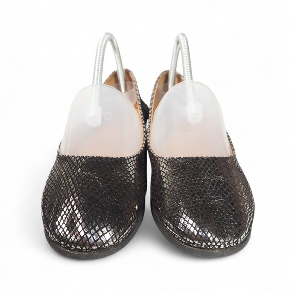 French Sole FS/NY Zeppa Metallic Low Wedge Ballet Flats Women's 8.5 Silver - Picture 3 of 11